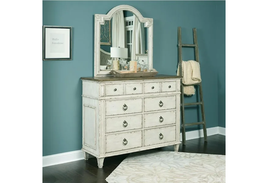 SOUTHBURY Bureau and Mirror with Wood Frame by American Drew at Esprit Decor Home Furnishings